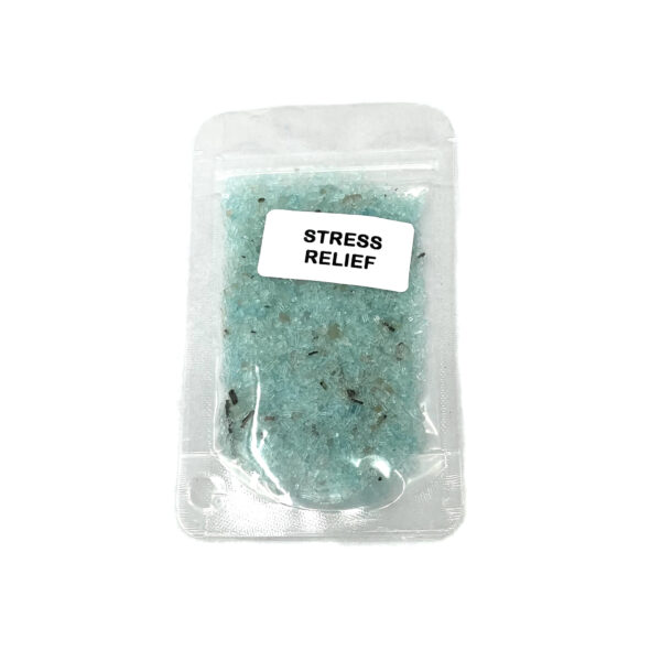 Shreyshti Ritual Bath Salt Stress Relief, 50g stand able pouch, a combination of salts, fragrances and herbs for space clearing and cleansing, anoint candles and cleansing tools or crystals